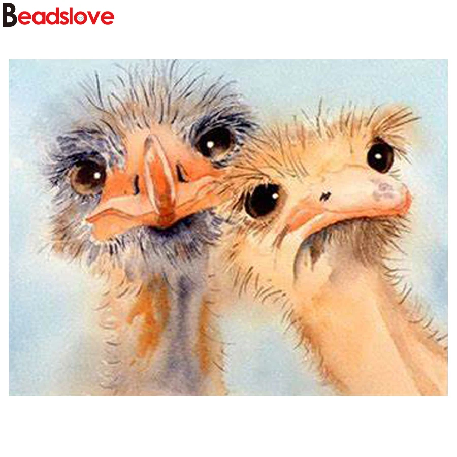 

5D алмазная живопись страуса, полноразмерные квадратные и круглые стразы, картины, алмазная вышивка на весь дисплей, Алмазная мозаика «сдела...