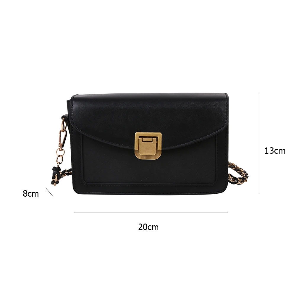 

Solid Leather Crossbody Bag Female Shoulder Handbag Street Travel Envelope Purse Youth Ladies Simple Versatile Messenger Bag New