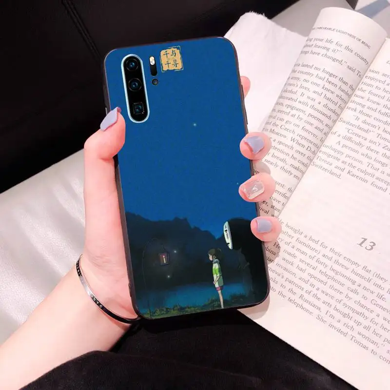 

Studio Ghibli Spirited Away Totoro Phone Case Black Cover For Huawei P10/20/30/40/20Pro/30Pro/30Lite/40Pro NOVA3/3E/3i/7SE Cases