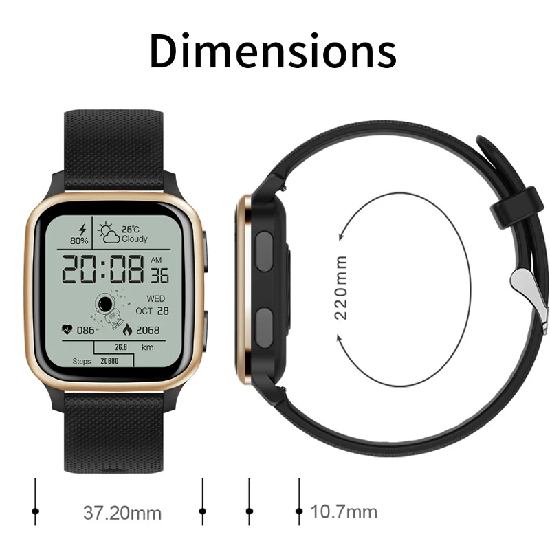 

Smart Watch Men IP68 Waterproof Custom Face Exercise Modes Smartwatch Women TK7-8 Heart Rate Monitoring for Android And IOS