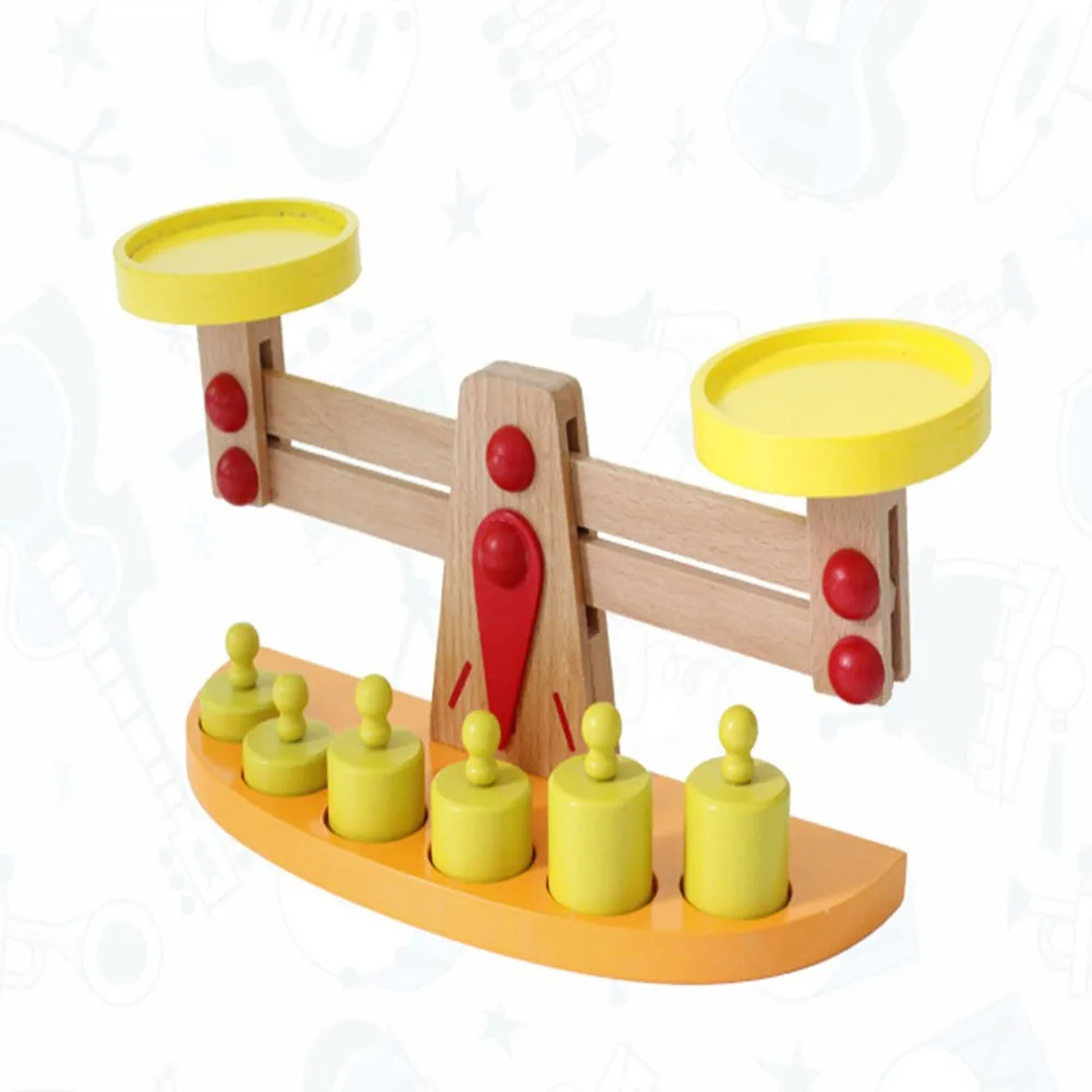 

Best Sale Colorful Montessori Teaching Wooden Toys Scales Baby Balance Game Apparently Wooden Children Learning & Education Toy