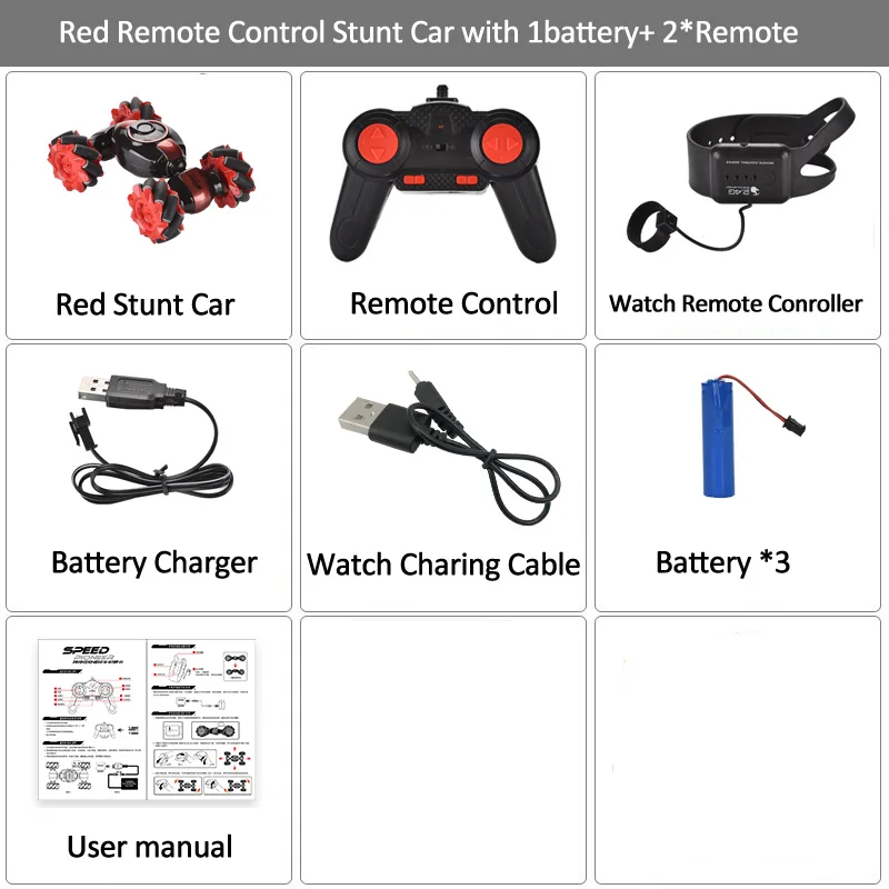 C019S Red 2Remote 1B LH-C019S пульт дистанционного управления трюк Автомобильный датчик жестов управление RC автомобиль внедорожный автомобиль двухсторонний Вождение трюк автомобиль для детей - Цвет: C019S Red 2Remote 1B