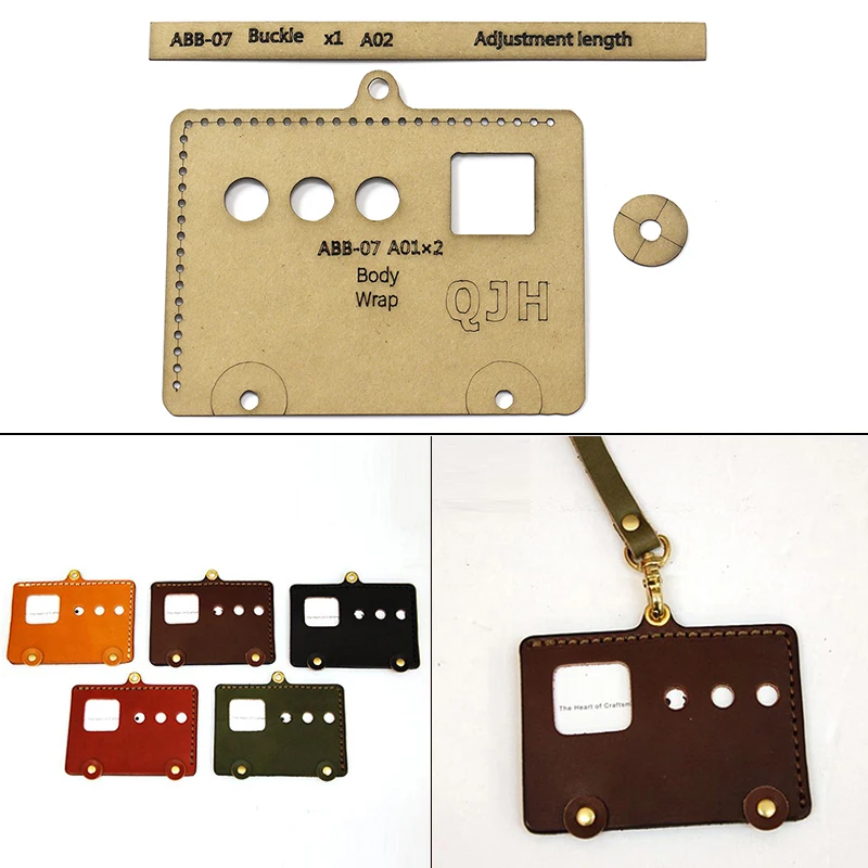 

1Set Of Leather Craft Fashion Personality Creative Card Bus Access Control Card Sewing Pattern Hard Acrylic and Kraft Paper