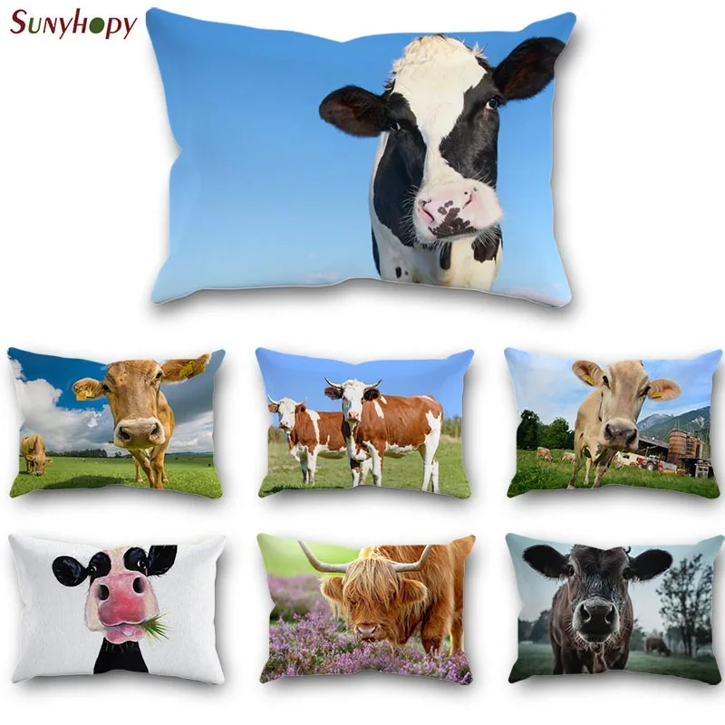 

Custom Cows Popular Hot Sale Pillowcase Zippered Pillow ​Bedroom Home Office Decorative 0804ZLL