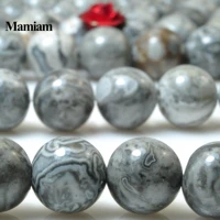 mamiam natural map jasper beads smooth round loose stone diy bracelet necklace jewelry making gemstone accessories gift design