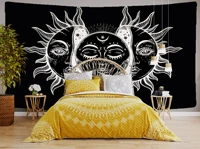 white black sun moon mandala tapestry wall hanging celestial hippie carpets dorm decor psychedelic tarot custom tapestri