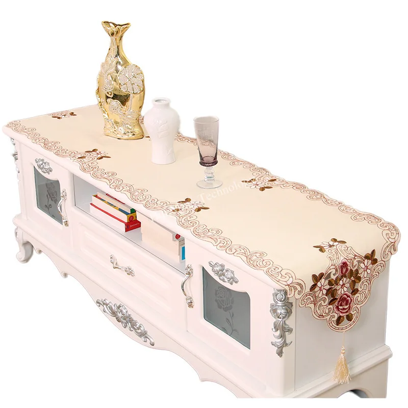 Table Runner Europe Embroidered Flag Cover Cup Mat Peony Flower Banner Pad Tv Cabinet Cloth Dust Home Textile | Дом и сад