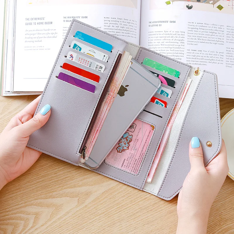 

Women's Wallets Ladies Long Wallets Phone Portable Clutch Card Holder Coin Purse PU Credit Bags Money Clip Zipper Hasp Handbag