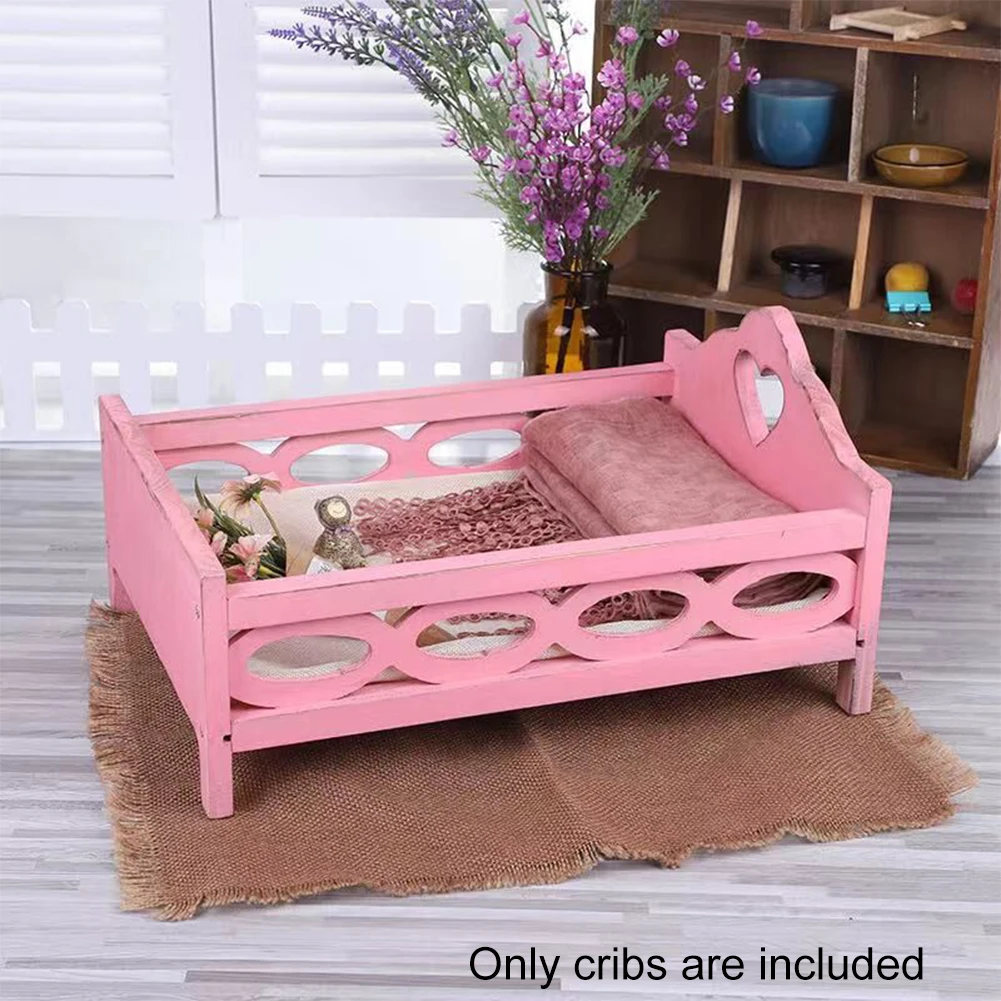 

Baby Crib Wooden Photography Background Posing Props Portable Retro Gift Children Bedroom Detachable Sturdy and Minimal