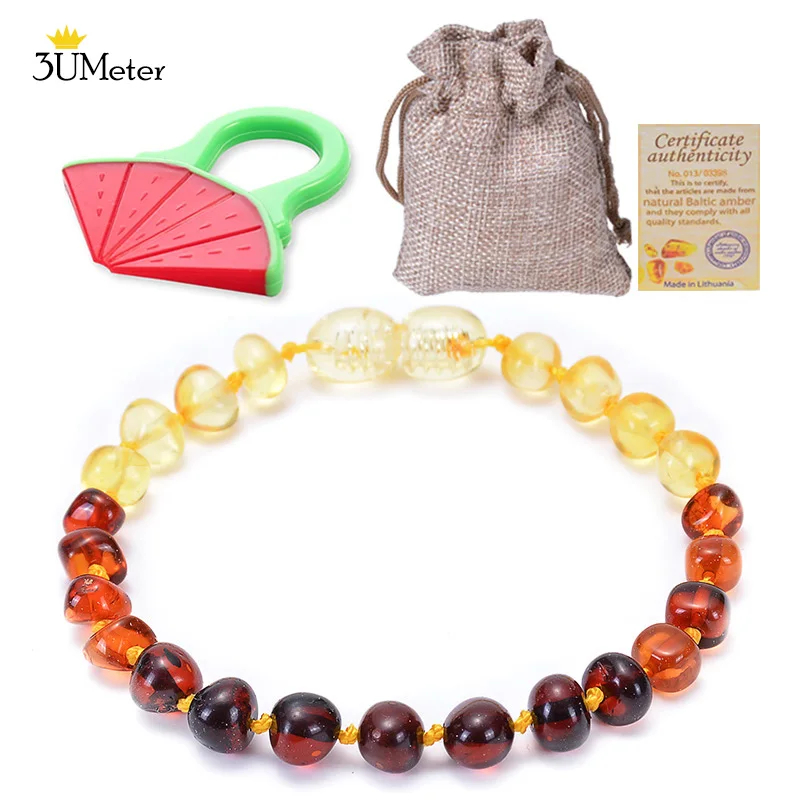 Натуральные браслеты для прорезывания зубов ручной работы оригинальные