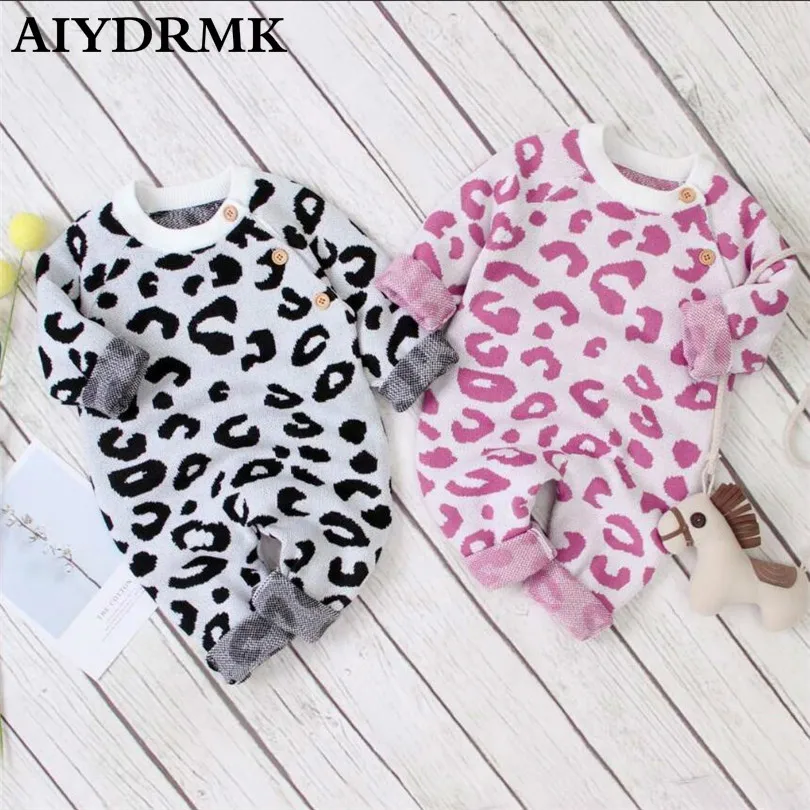 Трикотажная одежда для малышей комбинезон новорожденных леопардовый маленьких