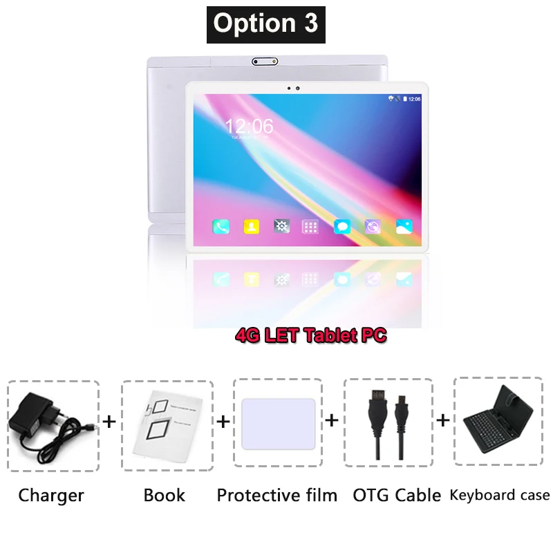 Bundle 3 Android 9,0 планшетный ПК 10 дюймов ram 6GB rom 128GB 10 core 1920*1200 ips 2.5D закаленный экран 4G Телефонный звонок 5G планшеты с модулем Wi-Fi 10,1” - Bundle: Bundle 3