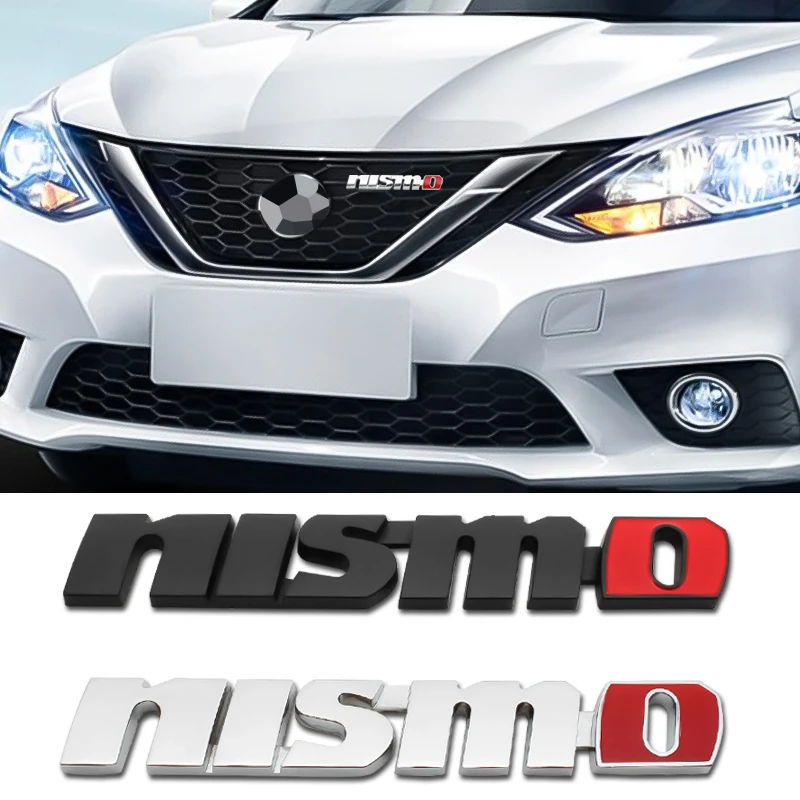 

3D Metal Car Stickers NISMO Front Grille Emblem Badge Decal For Nissan nismo Sylphy Altma X-trai Qashqai Kicks Lannia Tiida Auto