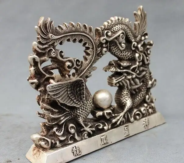 Китайская королевская благоприятная статуя дракона и феникса тибетская