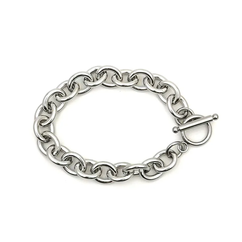 Модный браслет с пряжкой O word для мужчин и женщин из нержавеющей стали в стиле хип