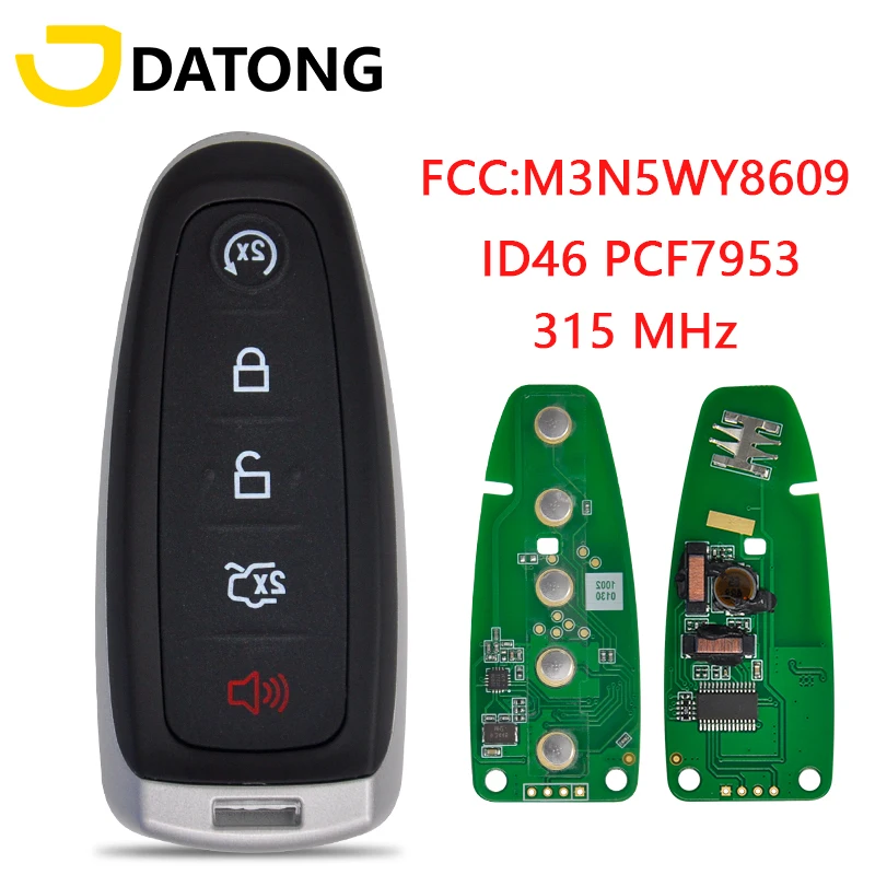 Автомобильный Дистанционный ключ Datong для Ford Explorer Edge Flex C max Taurus ID46 PCF7953 M3N5WY8609 315