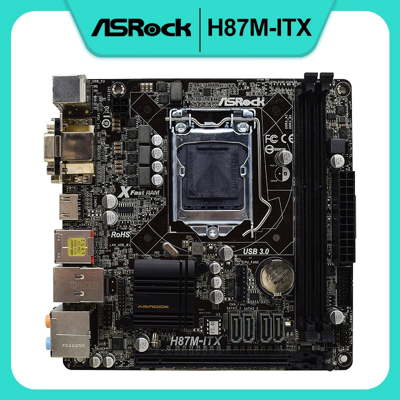 Preise MINI-ITX ITX HTPC Verwendet Original Slot LGA1150 H87 Motherboard Für ASRock H87M-ITX Desktop Motherboard USB 3,0 SATA3 DDR3