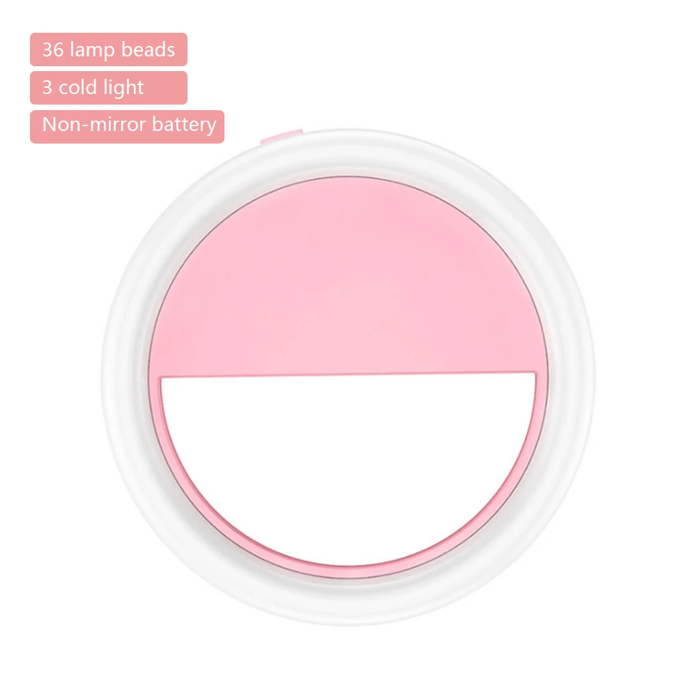 B-pink IVYSHION мобильный телефон селфи кольцевой вспышка объектив красота заполняющий светильник портативный зажим для фото камеры для сотового телефона смартфона - Цвет: B-pink