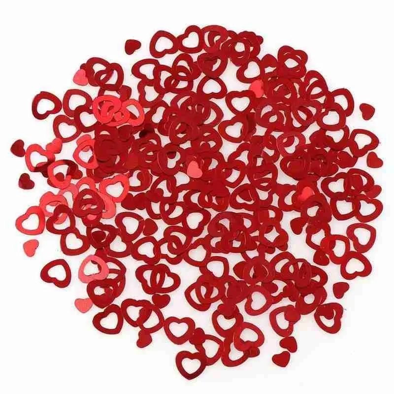 

15g/bag Heart Paillettes Red Glitter Sequins Home DIY Atmosphere Wedding Supplies Decoration Decor Party Table For Romantic Q7T2