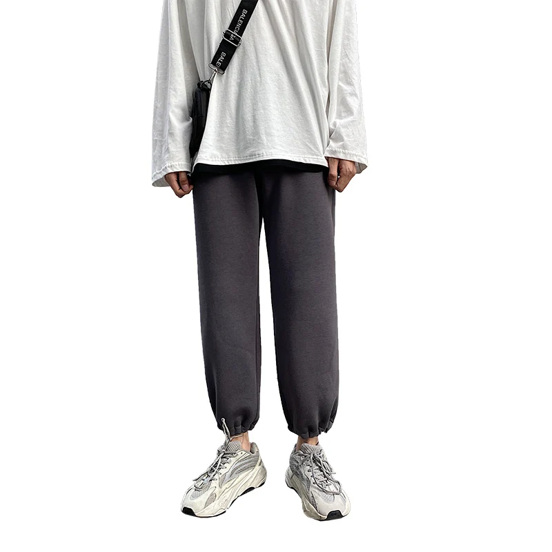 

Sweatpants Men's Fashion Solid Color Casual Joggers Pants Men Track Pants Wild Loose Hip Hop Trousers Mens M-3XL 2021