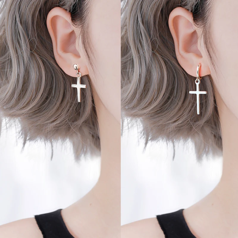

1Pairs Women Cross Earrings Fashion Punk Cross Pendant Cartilage Drop Dangle Earrings Party Jewelry Aretes De Mujer Modernos