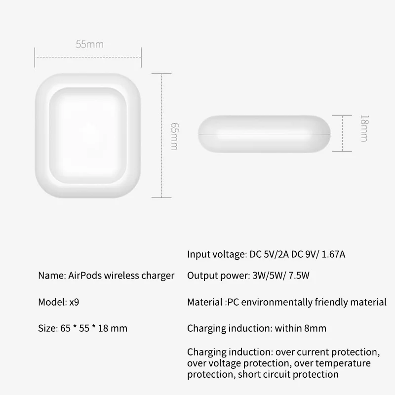 

2 in 1 QI Wireless Charger Docking Station Pad Charging Base For Airpods 1 AirPods 2 iPhone 8Plus X XS XR Xs 11 Pro Max