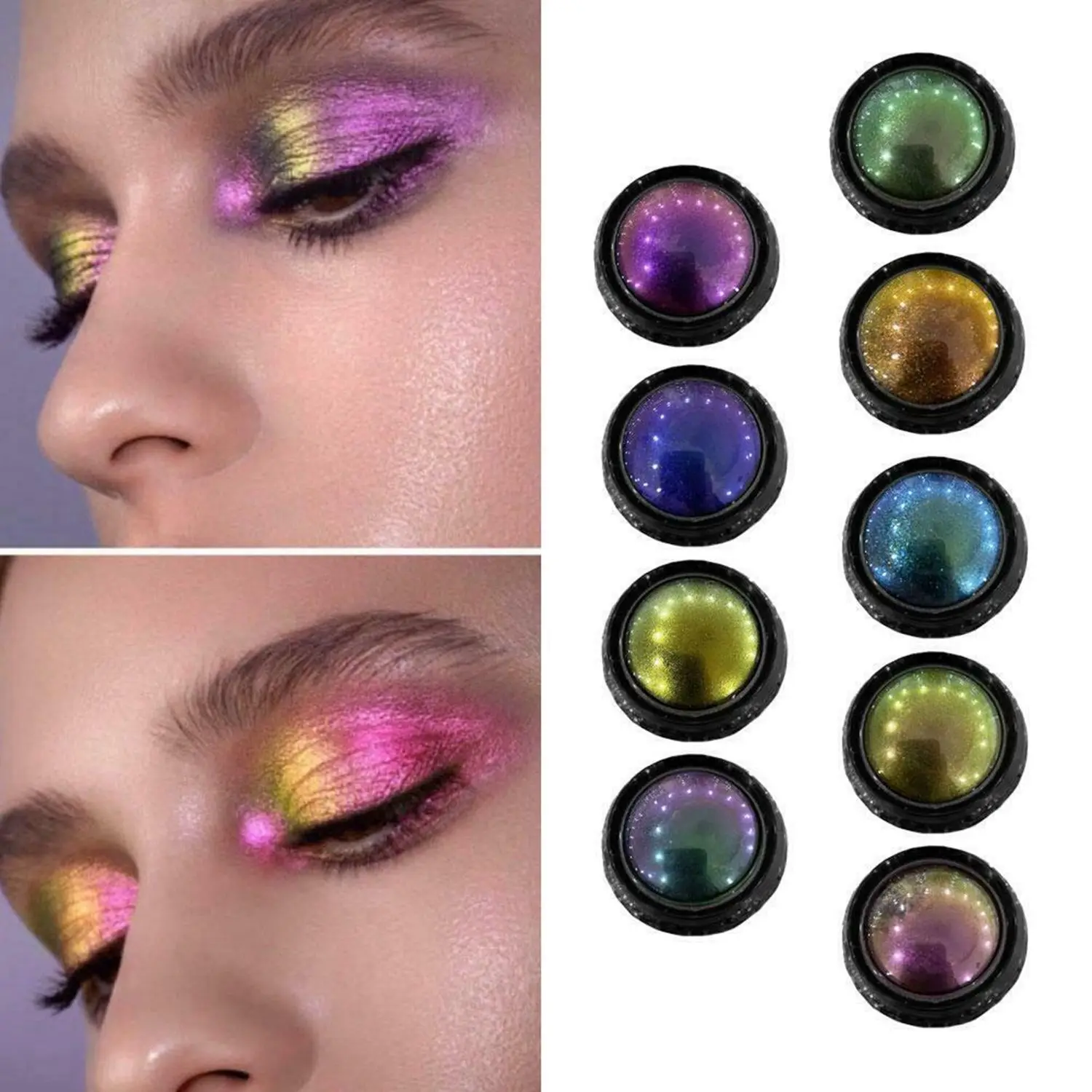 

Gorgeous Cosmetic Tool Chameleon Longlasting Eye Makeup Eyeshadow Palette Pigment Gradient Shimmer