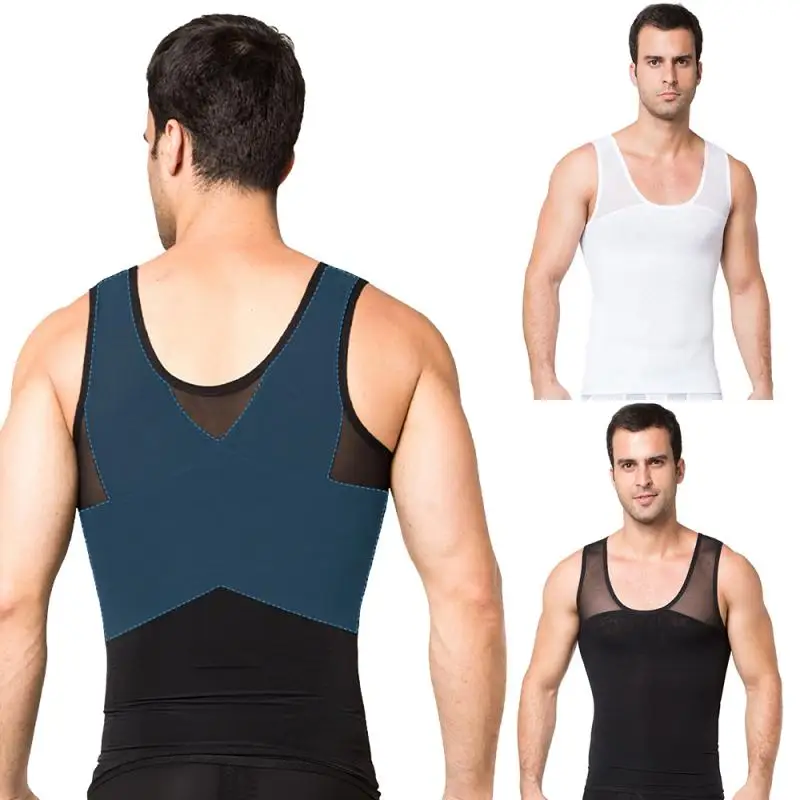 Корсет для мужчин облегающий сетчатый тонкий бюстгальтер похудения пластиковая