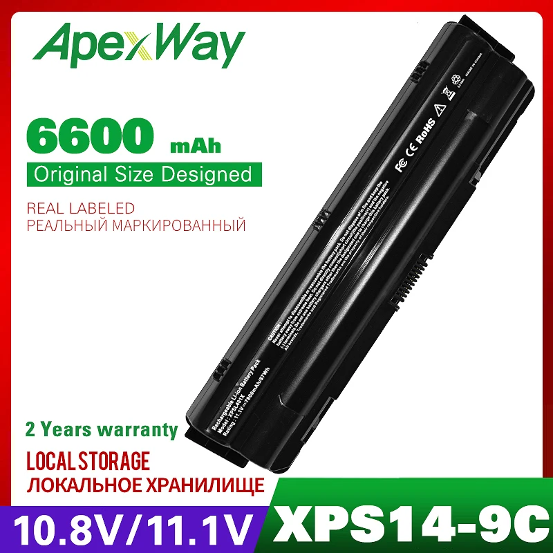 Аккумулятор для ноутбука Dell XPS 14 15 17 L501X L502X L701X L702X L401X J70W7 JWPHF 6600 312 R4CN5 1123 мАч 9