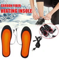 1 pair usb heated shoe insoles electric foot warming pad foot warmer sock mat for outdoor sports winter warm large size 35 46