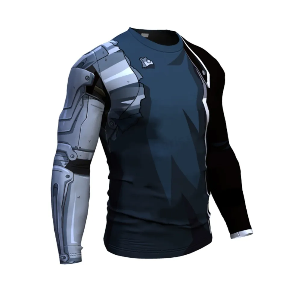 

3D Printed Men Compression Running T Shirt Fitness Tight Sport tshirt Training Jogging Shirts Gym Sportswear Quick Dry