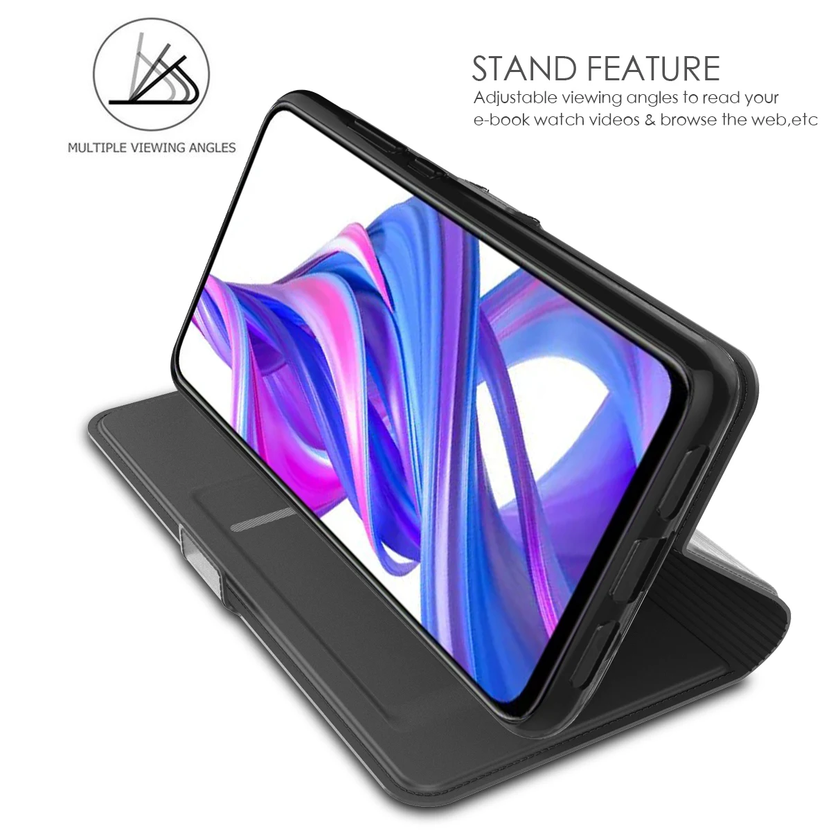 Для huawei Honor 9x чехол из искусственной кожи ударопрочный флип бумажник с подставкой