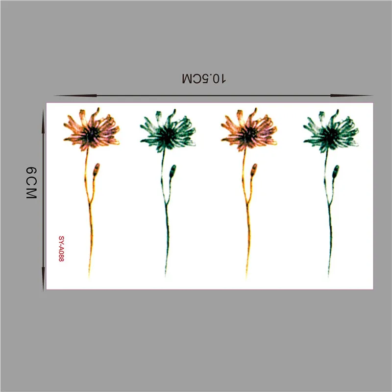 4 шт. оригинальный дизайн свежий цветок травы поддельная Татуировка