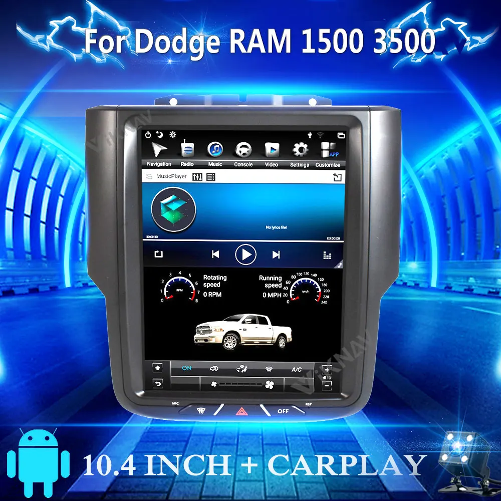 

Built in carplay Android Car Radiofor Dodge RAM 1500 3500 2013 -2018 GPS Navigation multimedia Player Touch HD Screen Head Unit