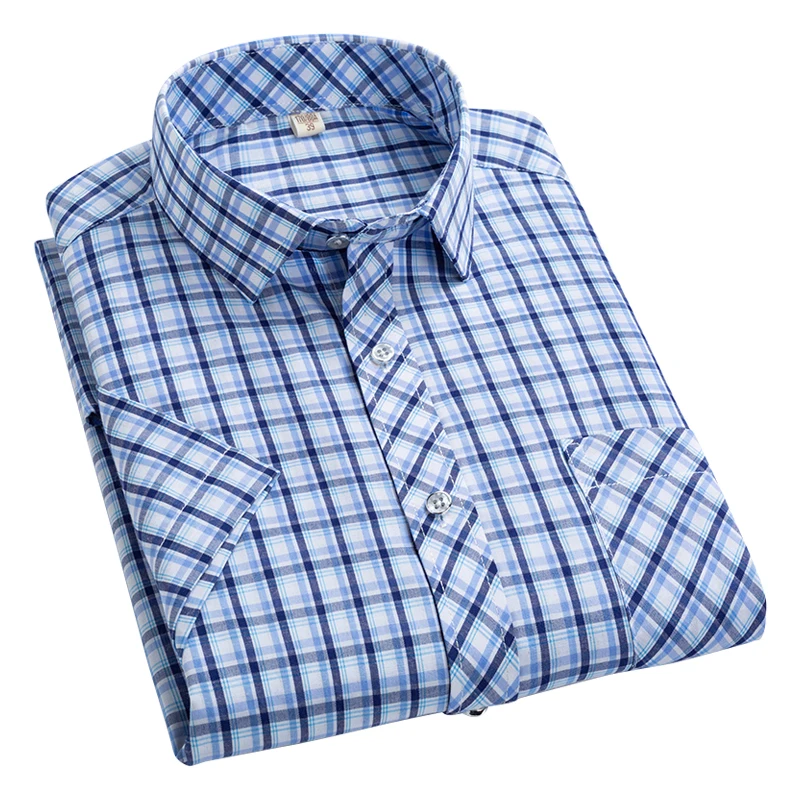 

AOLIWEN brand men summer 30% cotton plaid shirt 2021 new business casual button trend soft anti wrinkle cool slim fit shirts