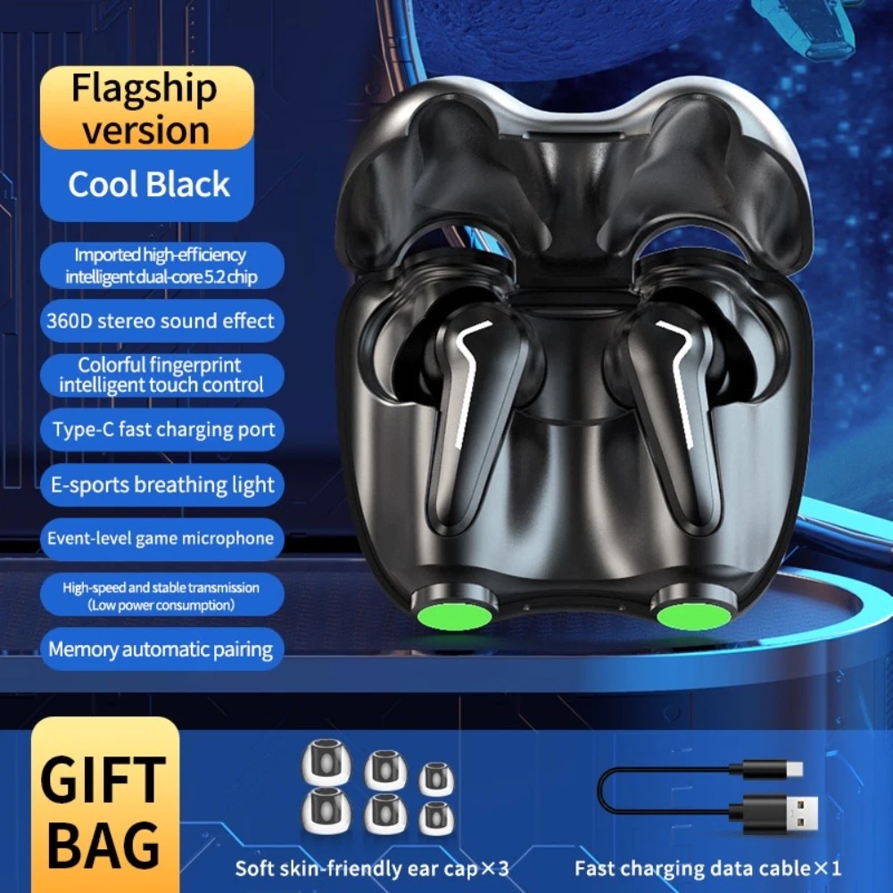 

Y3 Gaming Earbuds Bluetooth-compatible Earphones Low Latency Noise Reduction Fingerprint Touch HiFi Stereo Wireless Headsets