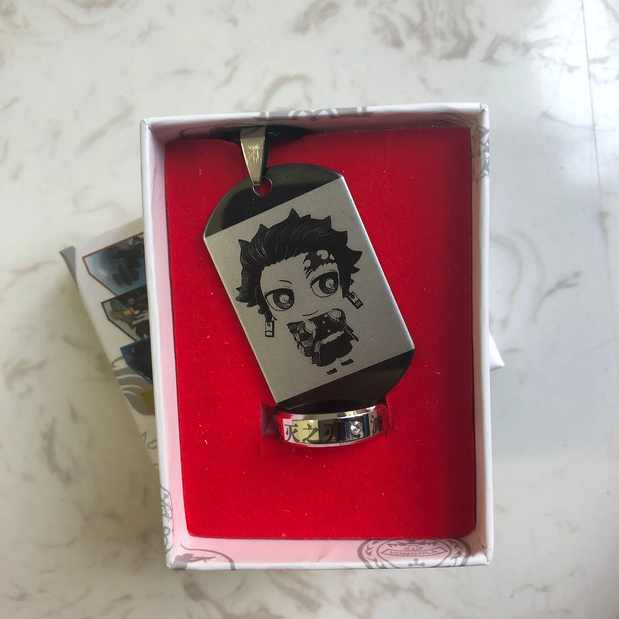 Оптовая продажа Аниме демон убийца Kimetsu без Yaiba ожерелье кольцо костюмированный