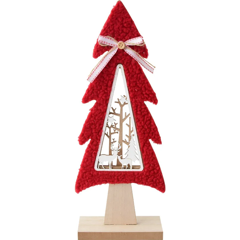 Новая Скандинавская деревянная плюшевая полая Маленькая рождественская елка