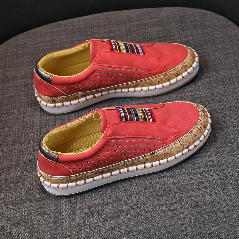 

Women Slip Sneakers 2021 New Fashion Shallow Loafers Vulcanized Shoes Breathable Hollow Out Casual Flat Comfortable Shoes Hot