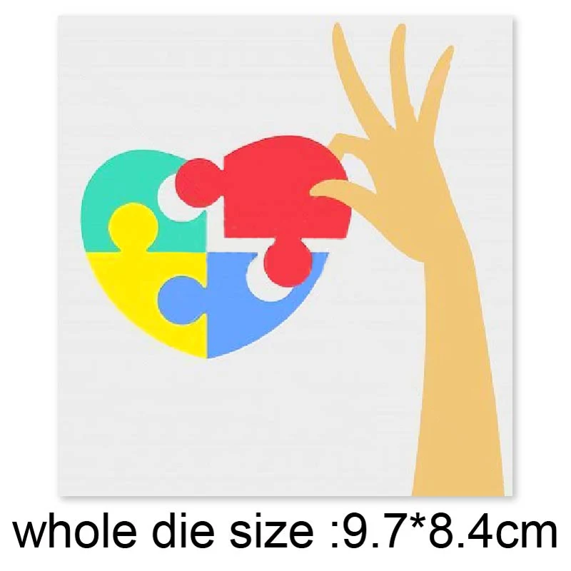 Пазл сердце ручной резки металла штампы трафареты Скрапбукинг diy Фотоальбом