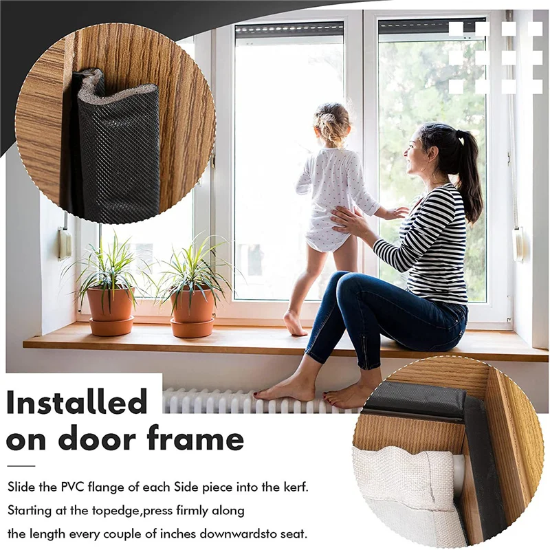 

Door Window Draft Stopper V-shaped Self-adhesivecuttable Frame Insulation Seal Strip Weatherproof Soundproof Wind Blocker 8m