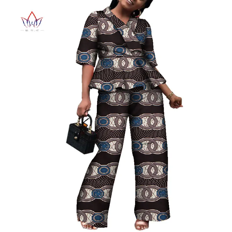 Осенний комплект из 2 предметов с Африканским принтом для женщин весенние Дашики