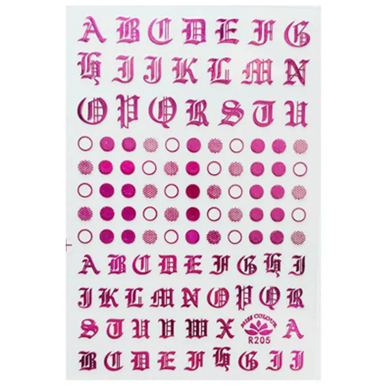 Letter Numbers Decals 3D Nail Art Sticker Water Circles DIY For Decorations Polish Tools | Красота и здоровье