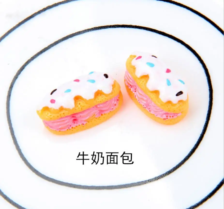 

Kawaii Flat Back Resin Poker Shape Bread Simulation Food Art Flatback Cabochon DIY Craft Decoration Accessories