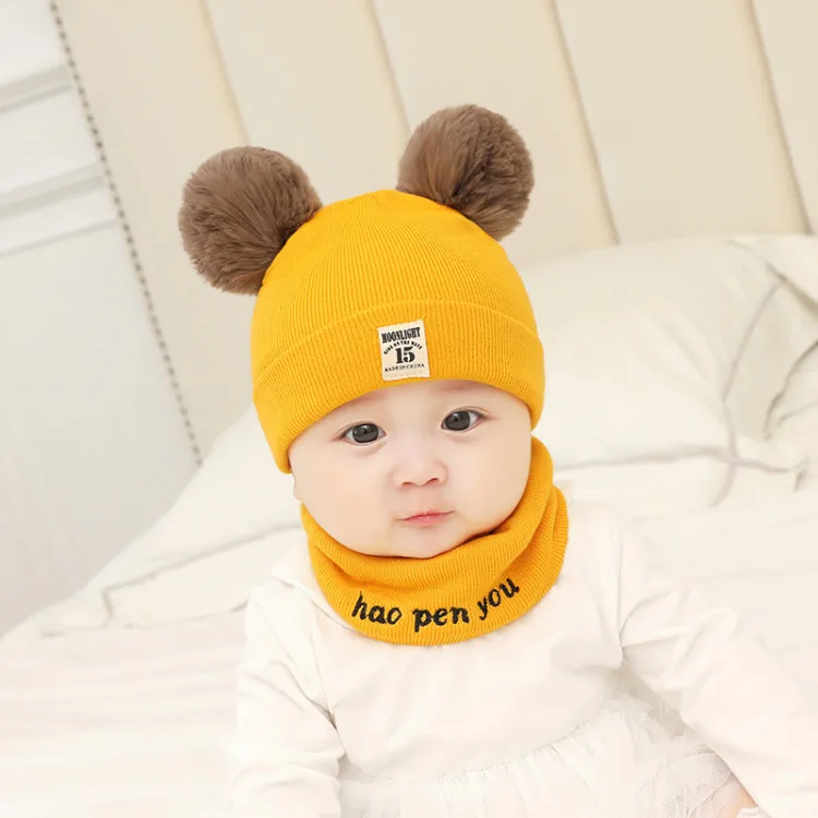 

Cartoon Baby Hat with Ears Winter Baby Hat Bandana Baby Accessories Newborn Baby Headband Czapka Zimowa Dziecko Baby Prop AC50MZ