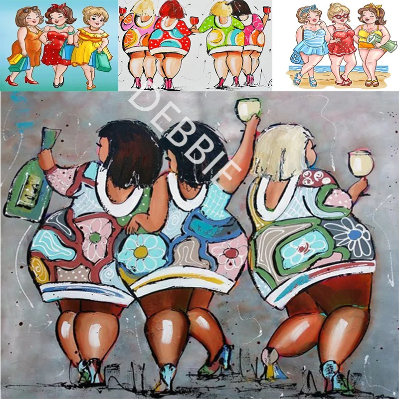 

5D Diy алмазная живопись, вышивка, мозаика, вышивка крестиком стразы, домашнее украшение, мультфильм, абстрактная полная девушка, настенное ис...