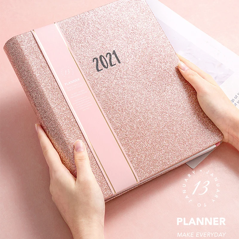 

English Language Agenda 2021 Planner B5 Diary Notebook Spiral Journal Coil Weekly Notepad Office Daily Plan Calendar Note Book