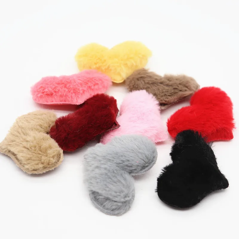 9 шт. в форме сердца аппликации плюшевые патчи для заколки, DIY ремесло украшение Y19081302