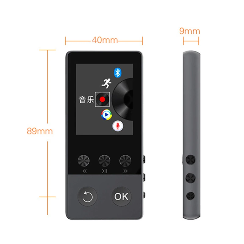 Металлический mp3 плеер Bluetooth портативный o Lossless HiFi музыкальный MP4 спортивный Walkman с