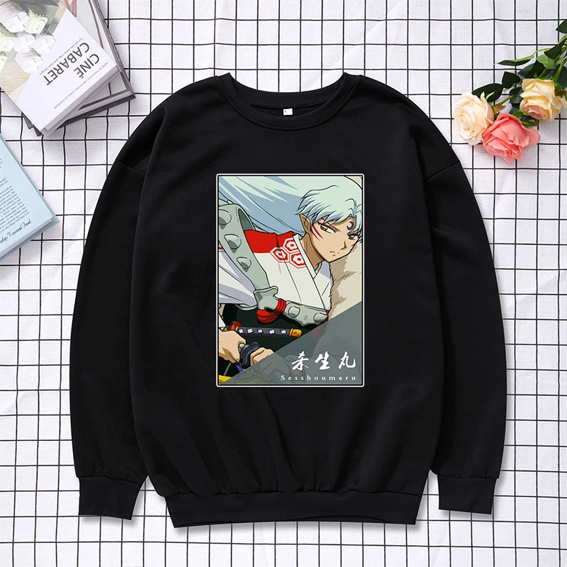 

Мужские толстовки с принтом аниме Inuyasha, Корейская версия, Свитшот в стиле Харадзюку для подростков, мягкая уличная рубашка в стиле хип-хоп, размеры XS-4XL